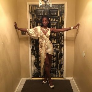 asymmetrical printed dress